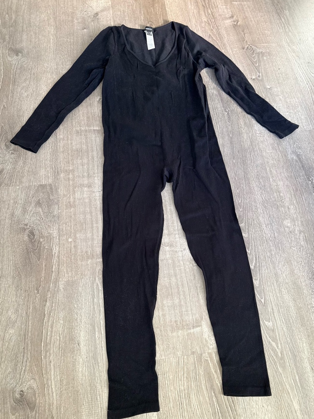 Forever 21 Ribbed Long-Sleeve Jumpsuit Blue - Picture 4 of 6